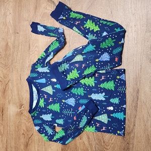 Little sleepies kids pajama set blue merry and bright size 5/6